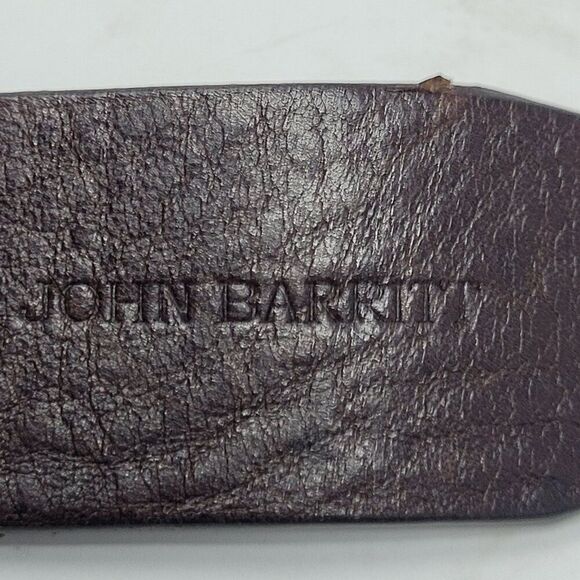 John Barritt Handmade Italian Brown Genuine‎ Leather Woven Braided Belt Sz L main image 8